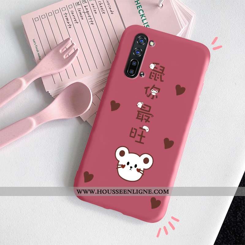 Coque Oppo Reno 3 Charmant Ultra Mode Étui Amoureux Silicone Net Rouge