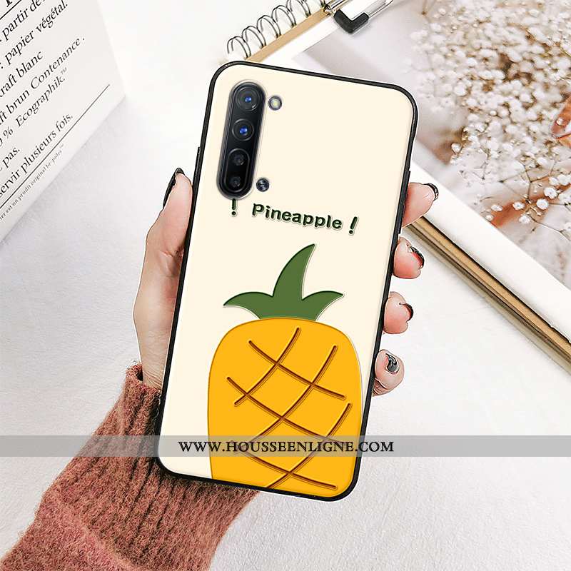Coque Oppo Reno 3 Gaufrage Charmant Silicone Téléphone Portable Incassable Étui Jaune