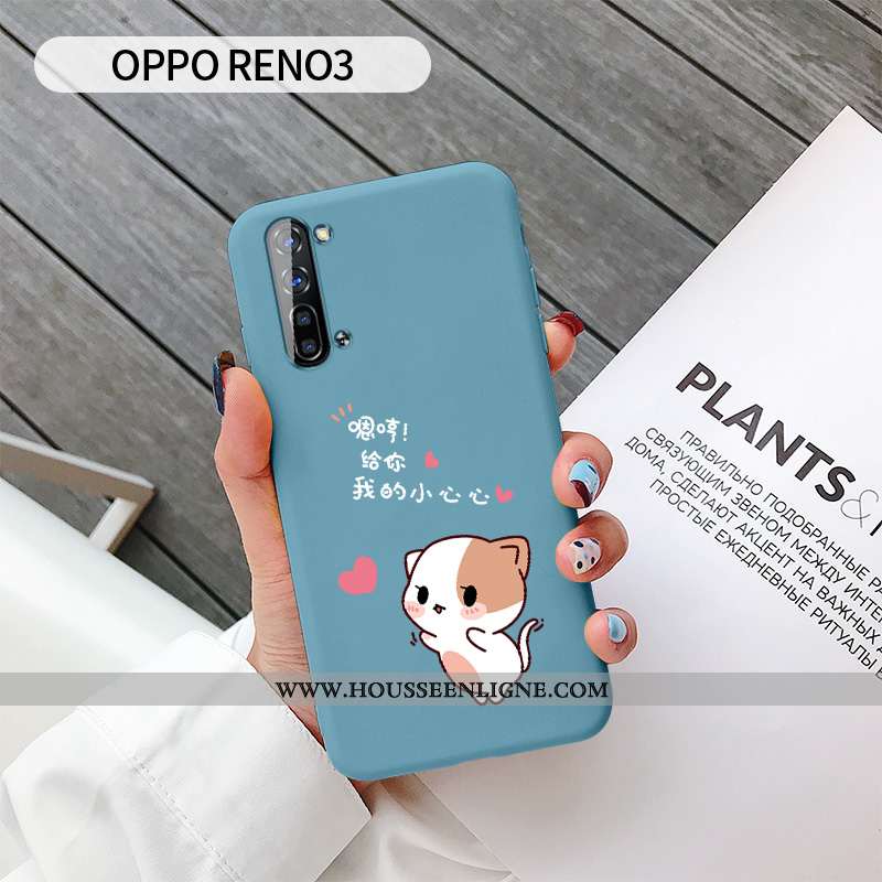 Coque Oppo Reno 3 Personnalité Créatif Protection Petit Dessin Animé Délavé En Daim Téléphone Portab