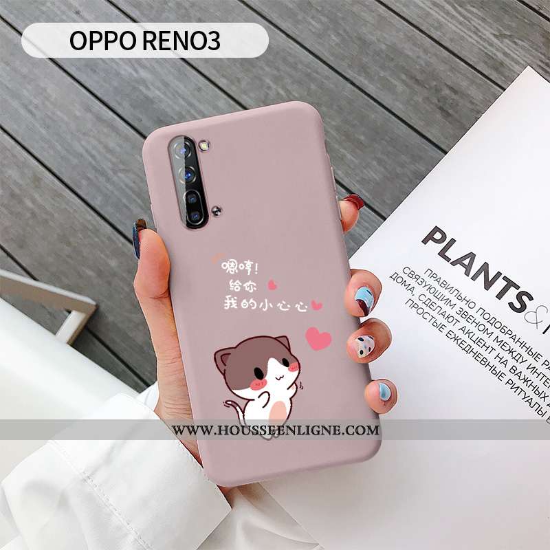 Coque Oppo Reno 3 Personnalité Créatif Protection Petit Dessin Animé Délavé En Daim Téléphone Portab