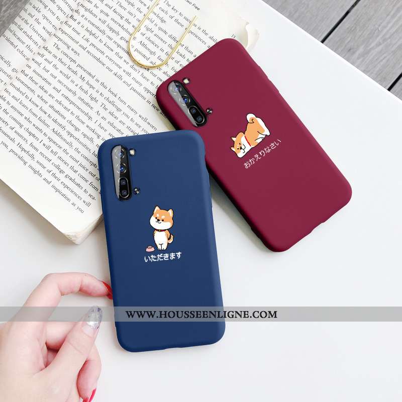Coque Oppo Reno 3 Personnalité Créatif Simple Net Rouge Amoureux Nouveau Bleu Foncé