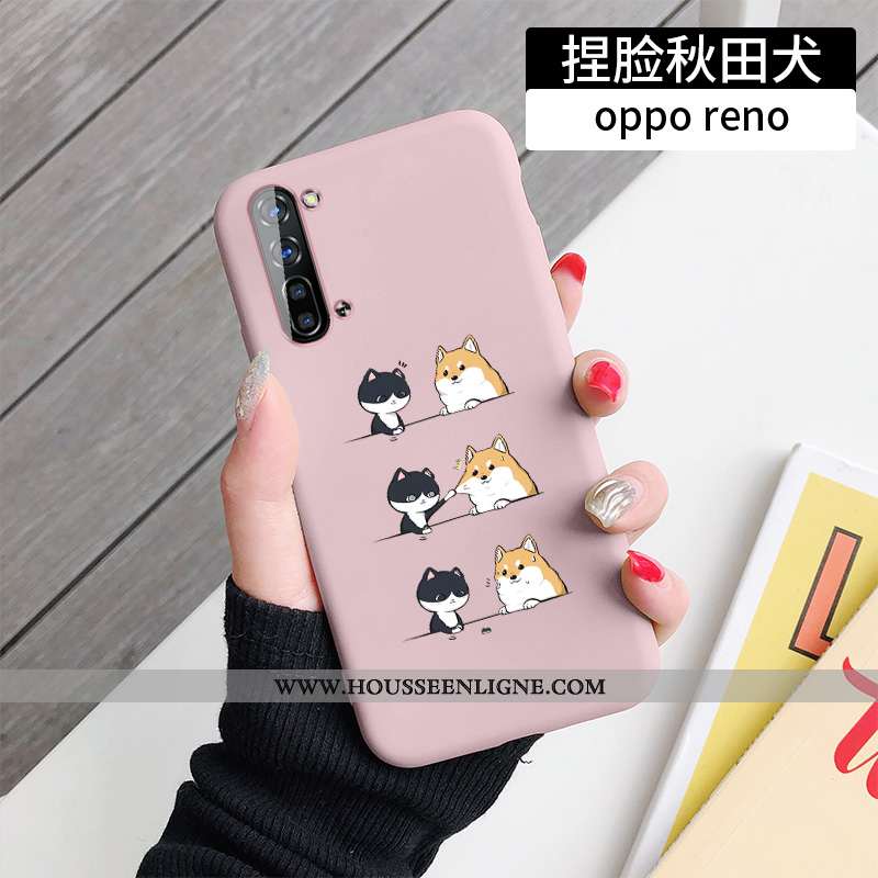 Coque Oppo Reno 3 Personnalité Créatif Simple Net Rouge Amoureux Nouveau Bleu Foncé