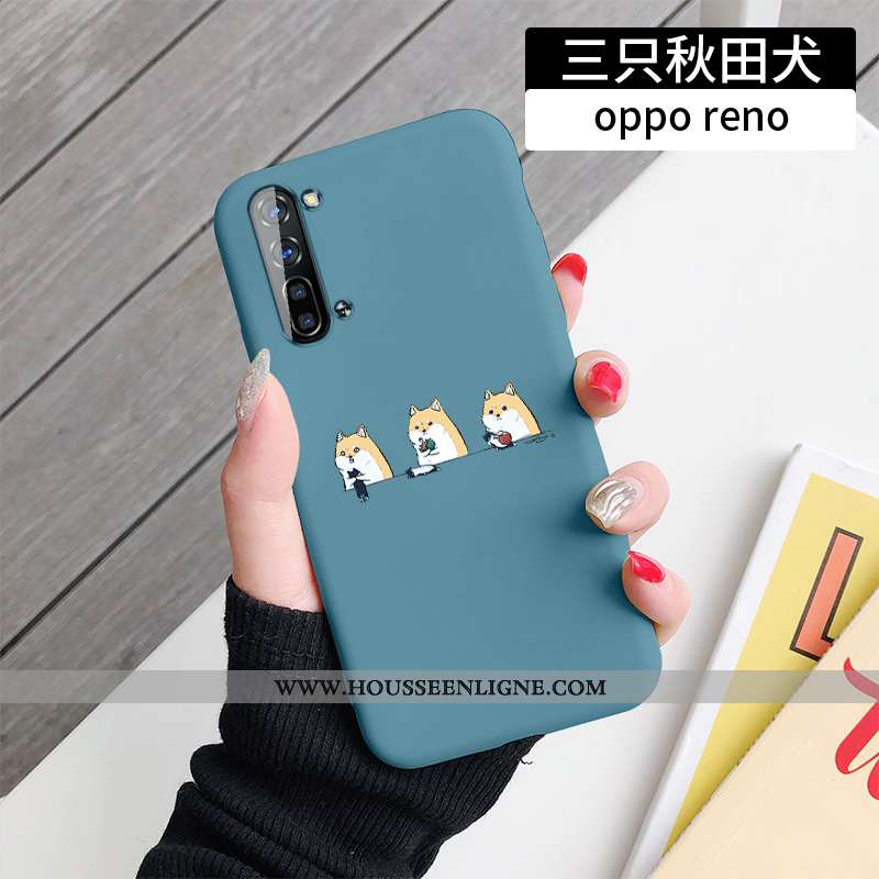Coque Oppo Reno 3 Personnalité Créatif Simple Net Rouge Amoureux Nouveau Bleu Foncé