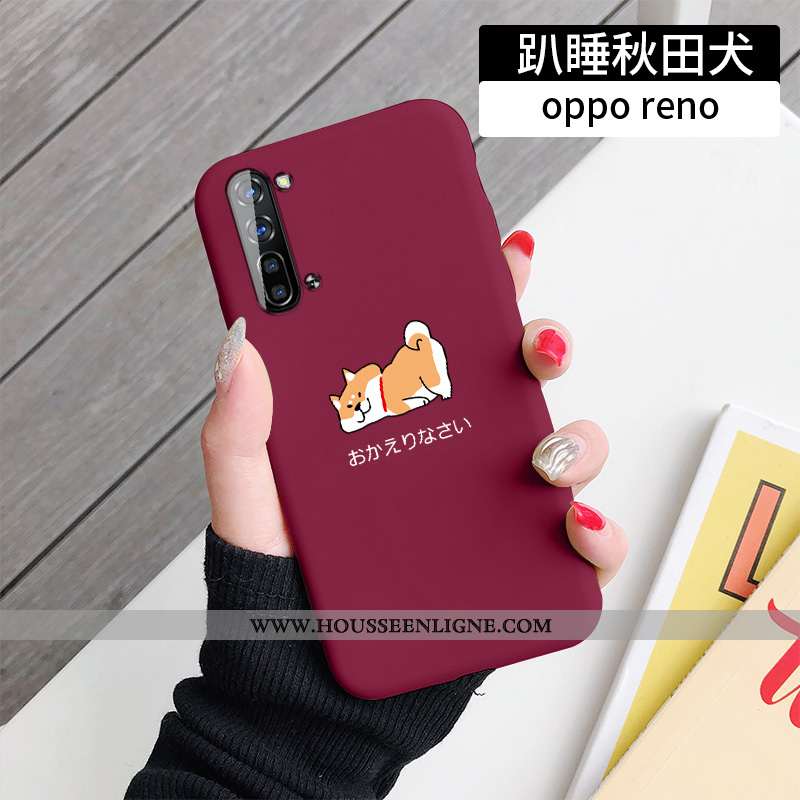 Coque Oppo Reno 3 Personnalité Créatif Simple Net Rouge Amoureux Nouveau Bleu Foncé
