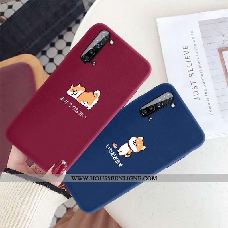 Coque Oppo Reno 3 Personnalité Créatif Simple Net Rouge Amoureux Nouveau Bleu Foncé
