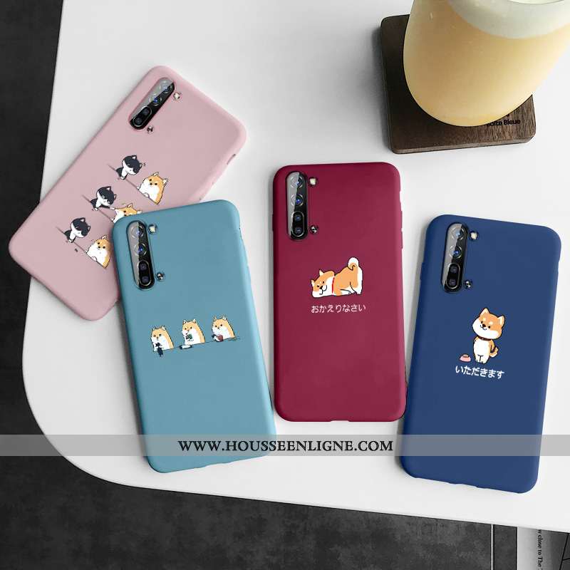 Coque Oppo Reno 3 Personnalité Créatif Simple Net Rouge Amoureux Nouveau Bleu Foncé