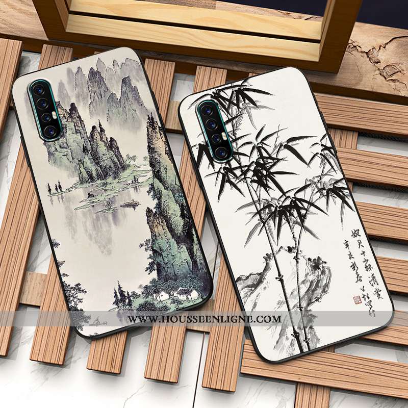 Coque Oppo Reno 3 Pro Créatif Gaufrage Personnalité Incassable Téléphone Portable Ultra Bleu