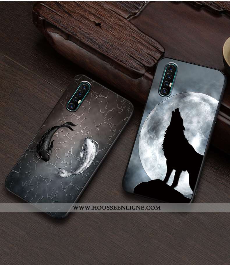 Coque Oppo Reno 3 Pro Créatif Gaufrage Personnalité Incassable Téléphone Portable Ultra Bleu