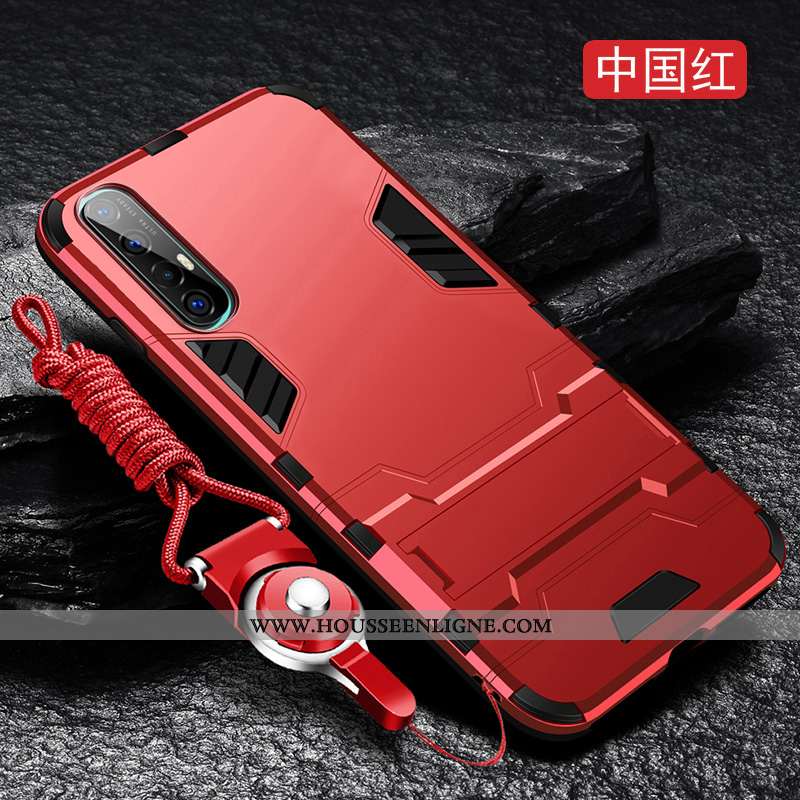 Coque Oppo Reno 3 Pro Délavé En Daim Ultra Fluide Doux Étui Incassable Protection Rouge