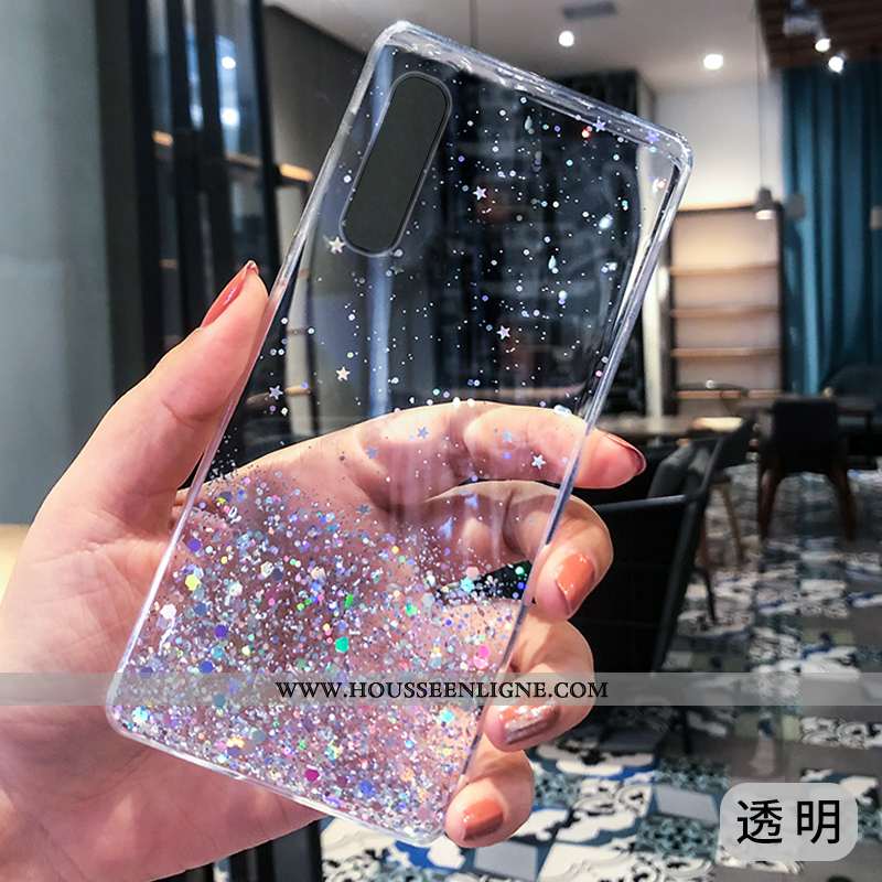 Coque Oppo Reno 3 Pro Fluide Doux Silicone Bleu Téléphone Portable Argent Protection Étui