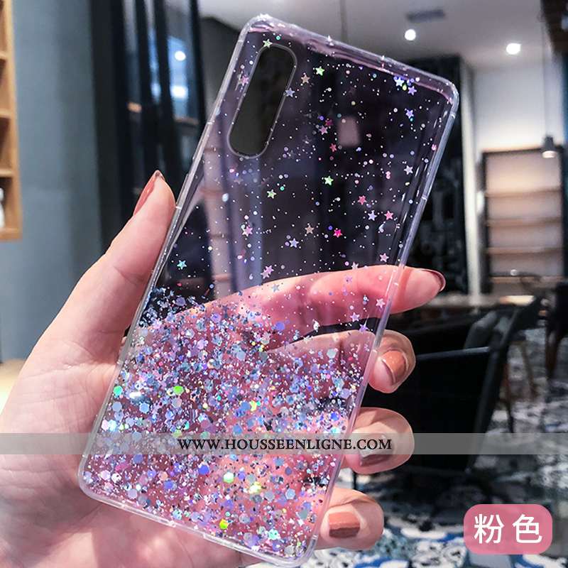 Coque Oppo Reno 3 Pro Fluide Doux Silicone Bleu Téléphone Portable Argent Protection Étui