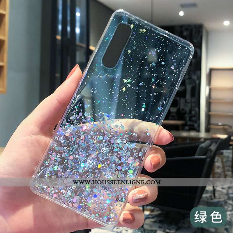 Coque Oppo Reno 3 Pro Fluide Doux Silicone Bleu Téléphone Portable Argent Protection Étui
