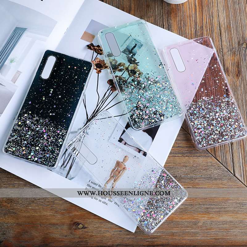 Coque Oppo Reno 3 Pro Fluide Doux Silicone Bleu Téléphone Portable Argent Protection Étui