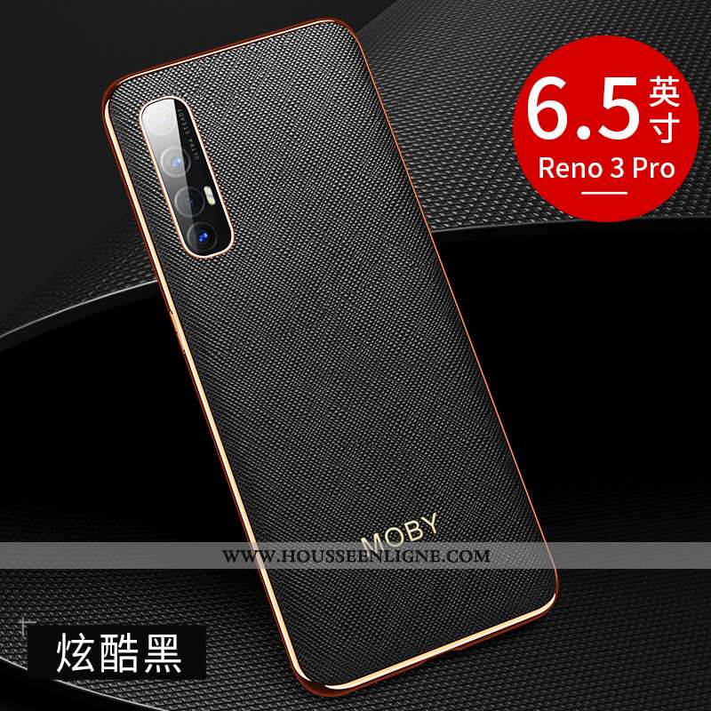 Coque Oppo Reno 3 Pro Légère Protection Business Étui Cuir Véritable Luxe Tout Compris Bordeaux