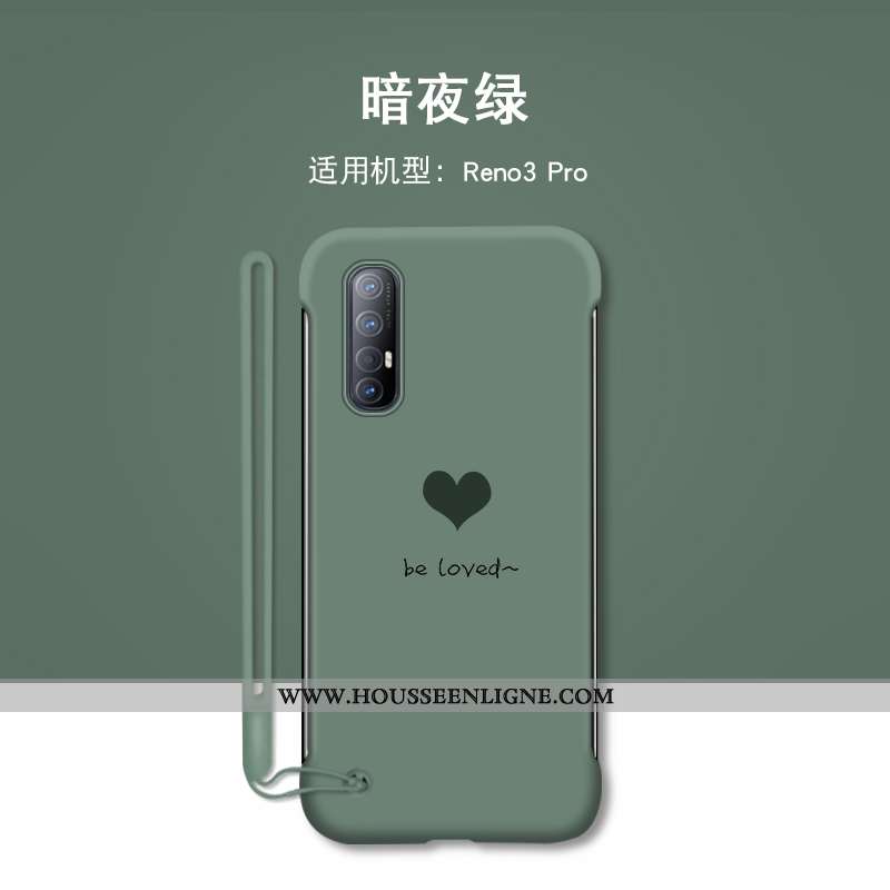 Coque Oppo Reno 3 Pro Personnalité Créatif Bordure Tendance Protection Silicone Amour Verte
