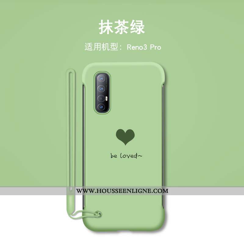 Coque Oppo Reno 3 Pro Personnalité Créatif Bordure Tendance Protection Silicone Amour Verte
