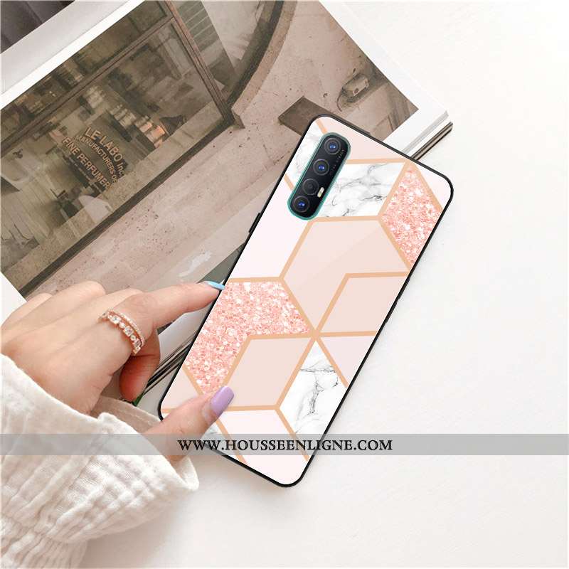 Coque Oppo Reno 3 Pro Personnalité Créatif Tendance Téléphone Portable Rose Étui
