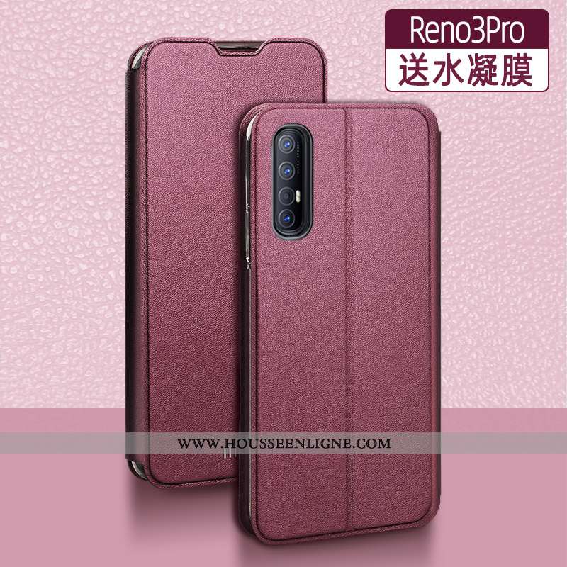 Coque Oppo Reno 3 Pro Protection Cuir Incassable Tout Compris Téléphone Portable Nouveau Noir