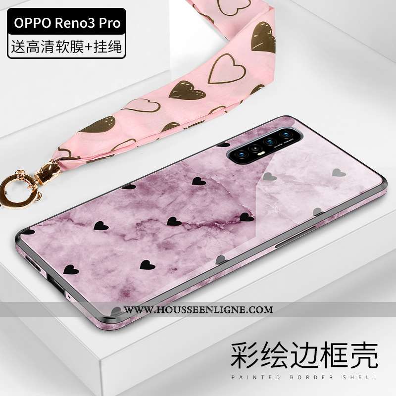 Coque Oppo Reno 3 Pro Protection Luxe Tout Compris Silicone Téléphone Portable Créatif Légère Rose