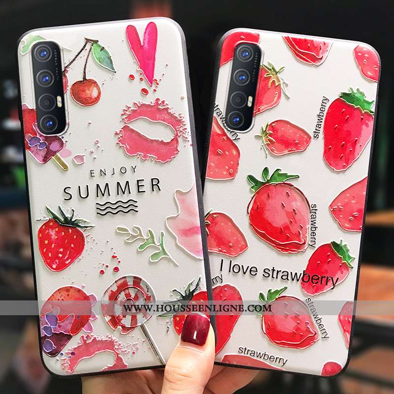 Coque Oppo Reno 3 Pro Silicone Délavé En Daim Fluide Doux Téléphone Portable Personnalité Étui Rouge