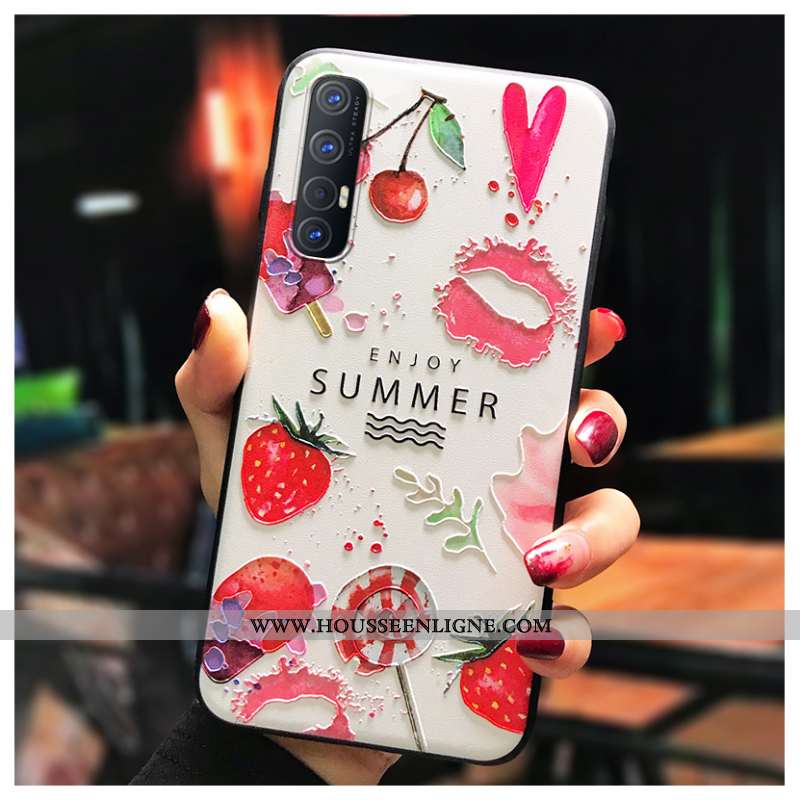 Coque Oppo Reno 3 Pro Silicone Délavé En Daim Fluide Doux Téléphone Portable Personnalité Étui Rouge