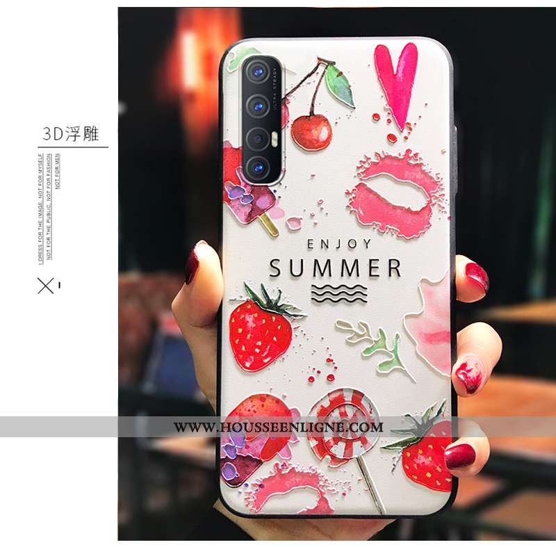 Coque Oppo Reno 3 Pro Silicone Délavé En Daim Fluide Doux Téléphone Portable Personnalité Étui Rouge