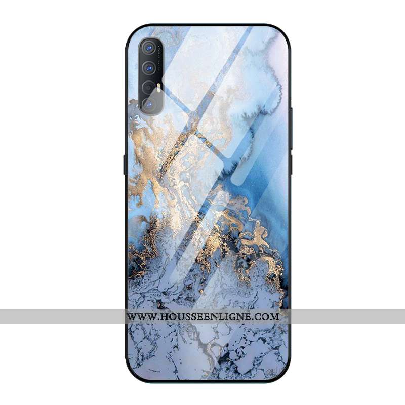 Coque Oppo Reno 3 Pro Tendance Silicone Net Rouge Mode Protection Grand Étui Bleu