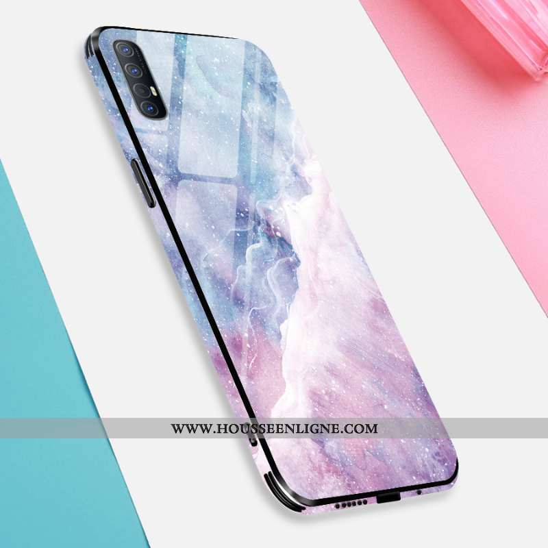 Coque Oppo Reno 3 Pro Tendance Silicone Net Rouge Mode Protection Grand Étui Bleu
