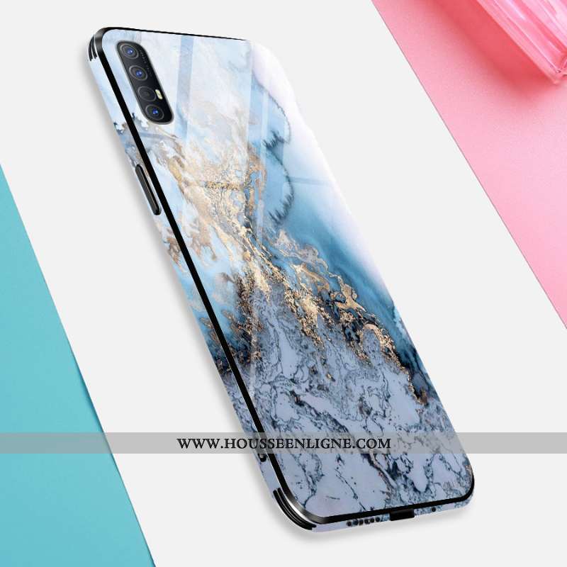 Coque Oppo Reno 3 Pro Tendance Silicone Net Rouge Mode Protection Grand Étui Bleu
