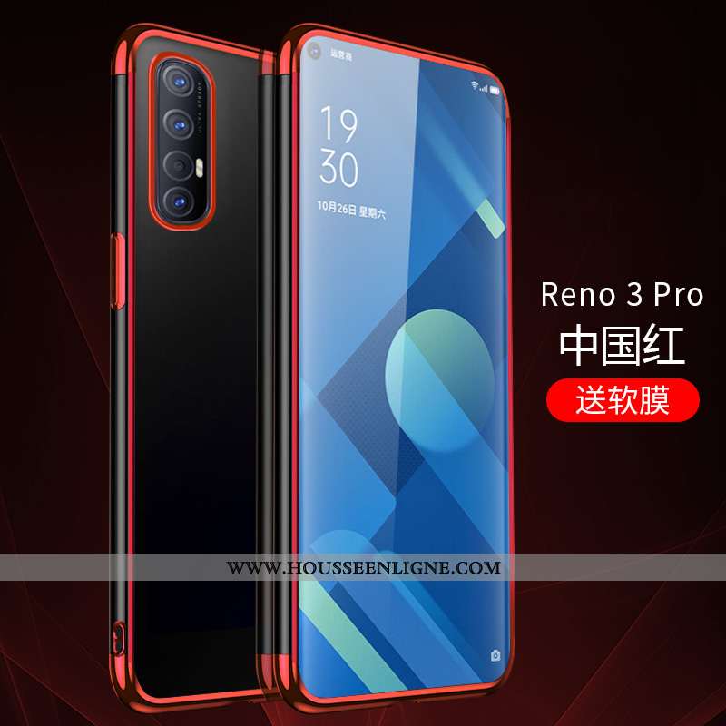 Coque Oppo Reno 3 Pro Transparent Silicone Étui Incassable Simple Bleu