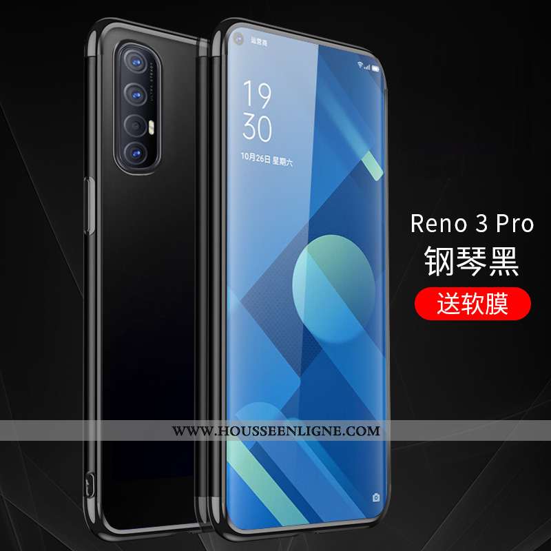 Coque Oppo Reno 3 Pro Transparent Silicone Étui Incassable Simple Bleu