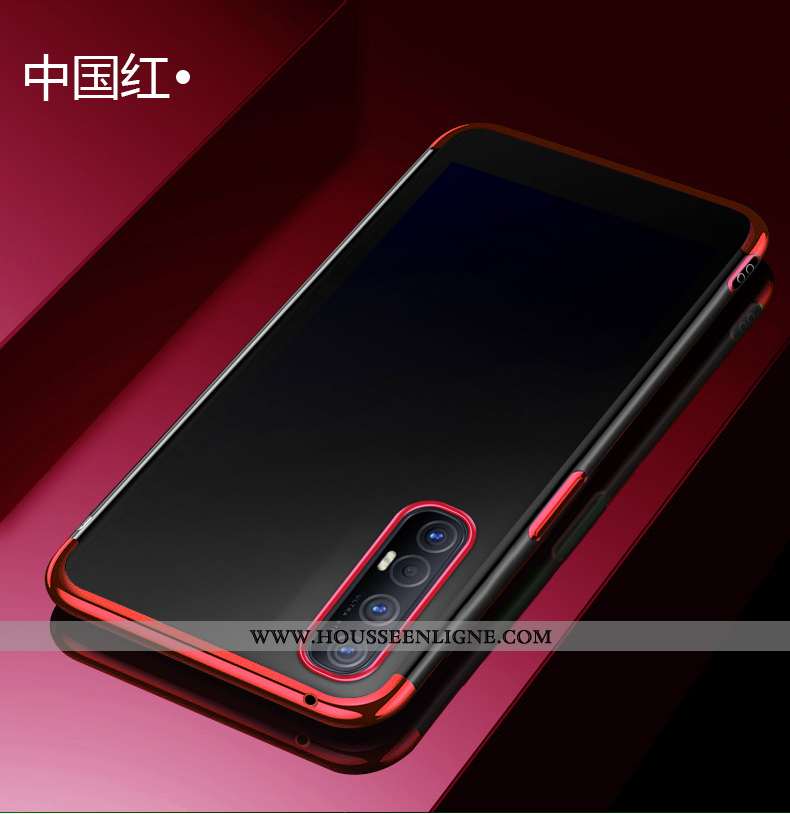 Coque Oppo Reno 3 Pro Transparent Silicone Étui Incassable Simple Bleu