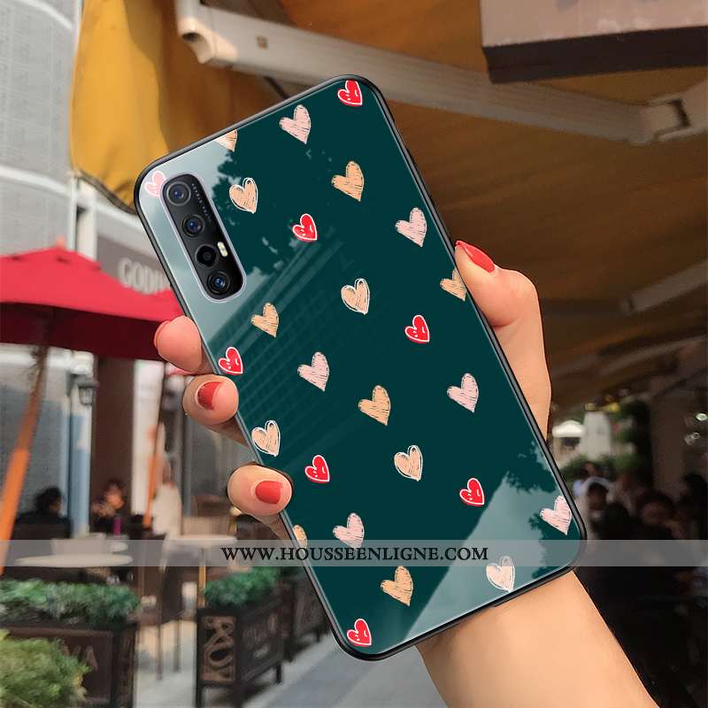 Coque Oppo Reno 3 Pro Ultra Tendance Tout Compris Légère Protection Créatif Personnalité Verte