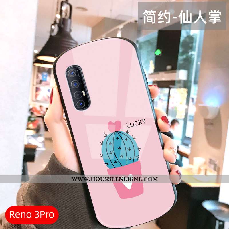 Coque Oppo Reno 3 Pro Verre Ultra Légère Frais Téléphone Portable Amoureux Net Rouge Verte