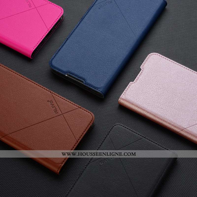 Coque Oppo Reno 3 Protection Cuir Rouge Étui Silicone Incassable Clamshell Rose