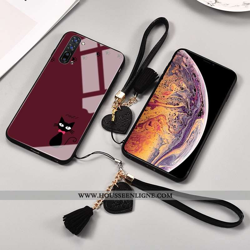 Coque Oppo Reno 3 Protection Verre Créatif Frais Mode Silicone Blanche