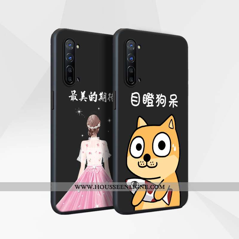 Coque Oppo Reno 3 Silicone Délavé En Daim Noir Luxe Téléphone Portable Incassable