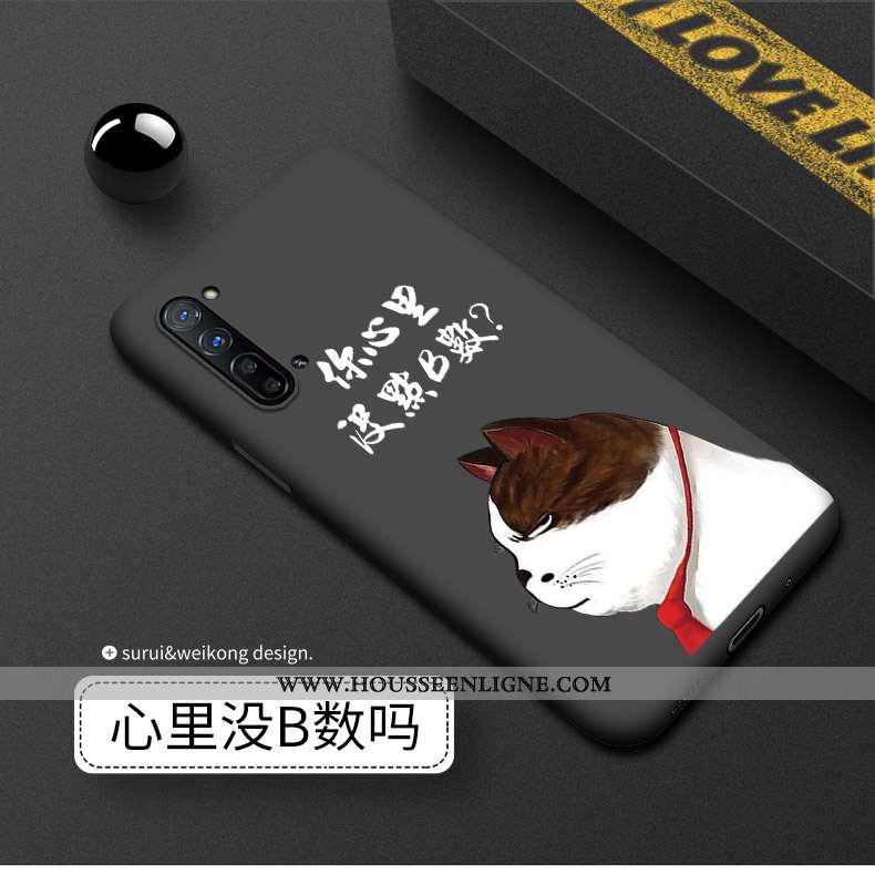 Coque Oppo Reno 3 Silicone Délavé En Daim Noir Luxe Téléphone Portable Incassable