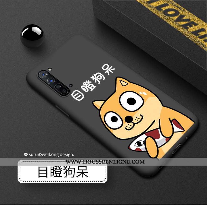 Coque Oppo Reno 3 Silicone Délavé En Daim Noir Luxe Téléphone Portable Incassable
