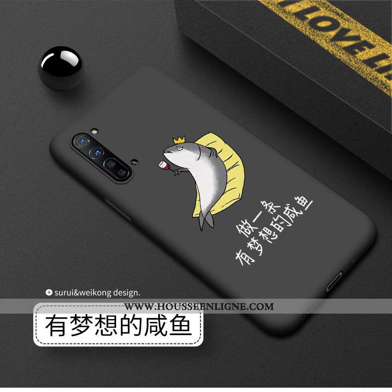 Coque Oppo Reno 3 Silicone Délavé En Daim Noir Luxe Téléphone Portable Incassable