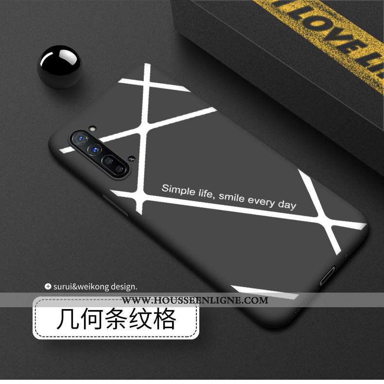 Coque Oppo Reno 3 Silicone Délavé En Daim Noir Luxe Téléphone Portable Incassable