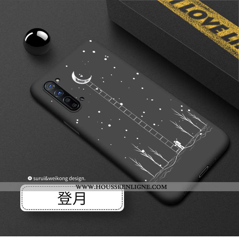 Coque Oppo Reno 3 Silicone Délavé En Daim Noir Luxe Téléphone Portable Incassable