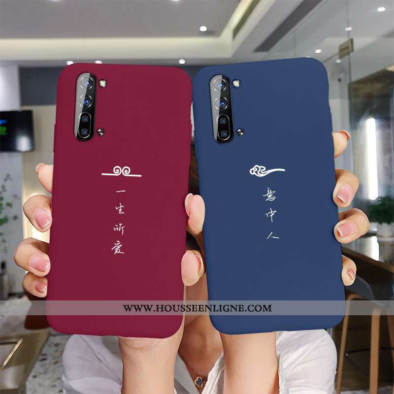 Coque Oppo Reno 3 Tendance Silicone Protection Amoureux Personnalité Incassable Bleu
