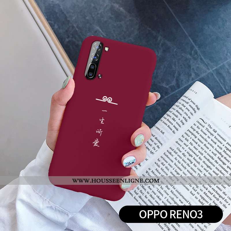 Coque Oppo Reno 3 Tendance Silicone Protection Amoureux Personnalité Incassable Bleu