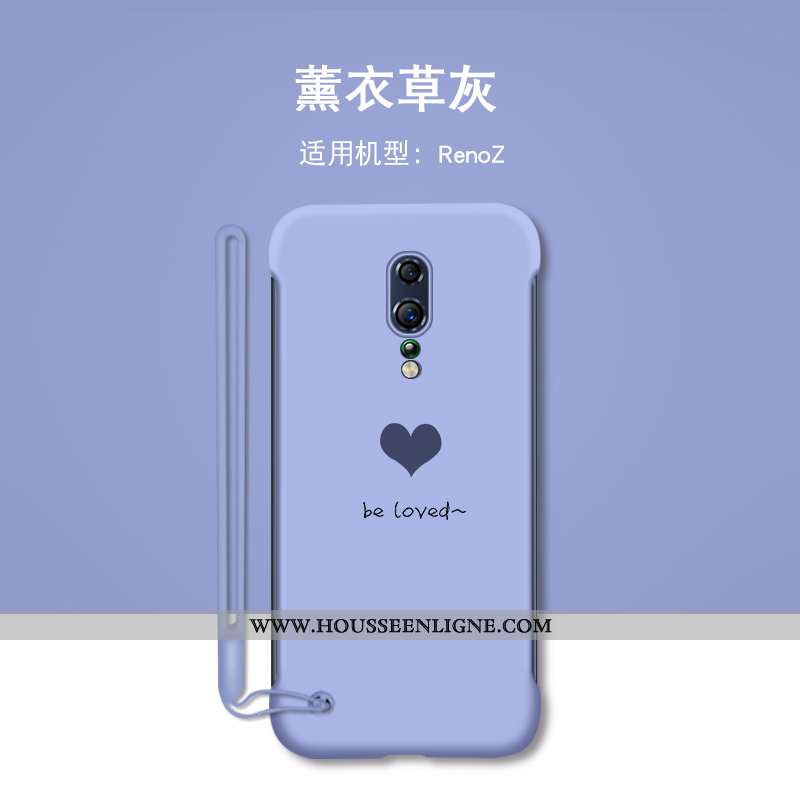 Coque Oppo Reno Z Créatif Tendance Personnalité Border Téléphone Portable Amour Incassable Bleu