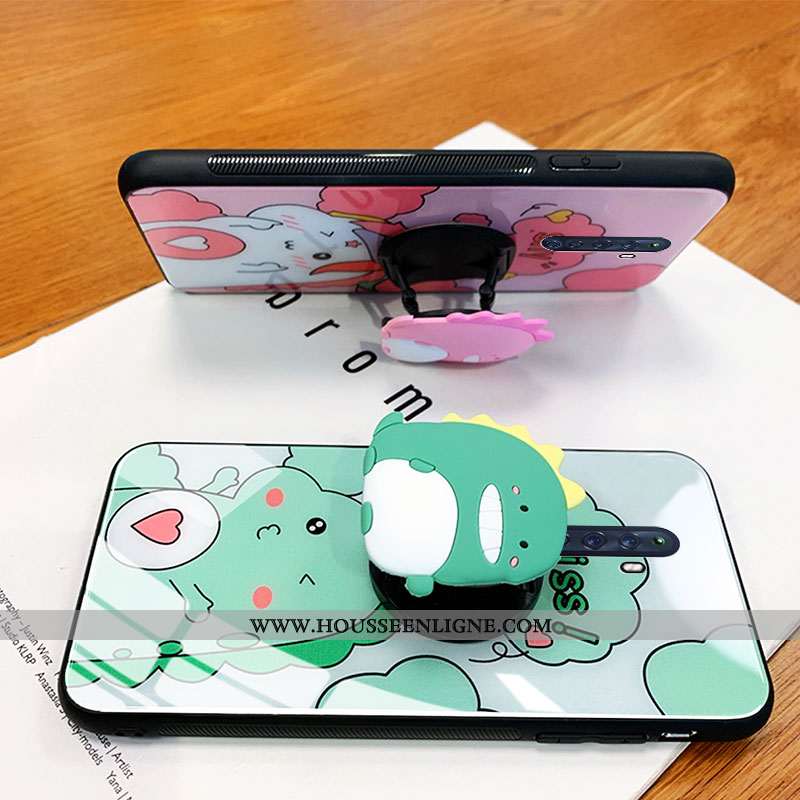 Coque Oppo Reno Z Dessin Animé Charmant Miroir Amoureux Protection Étui Petit Verte