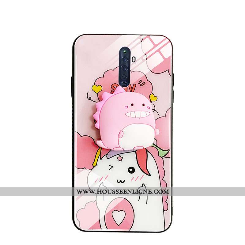 Coque Oppo Reno Z Dessin Animé Charmant Miroir Amoureux Protection Étui Petit Verte