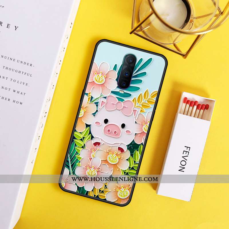 Coque Oppo Reno Z Délavé En Daim Personnalité Petit Téléphone Portable Étui Protection Noir