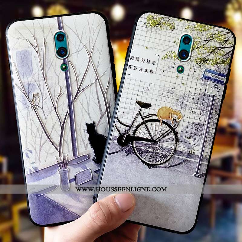 Coque Oppo Reno Z Fluide Doux Silicone Téléphone Portable Étui Légère Délavé En Daim Beige