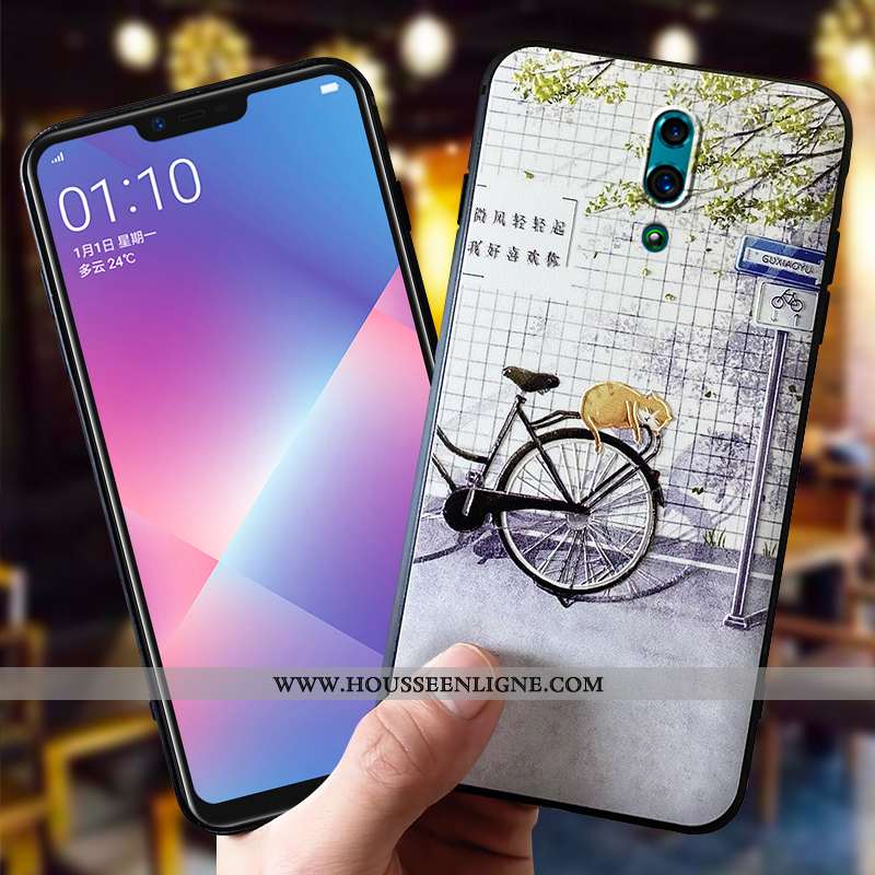 Coque Oppo Reno Z Fluide Doux Silicone Téléphone Portable Étui Légère Délavé En Daim Beige